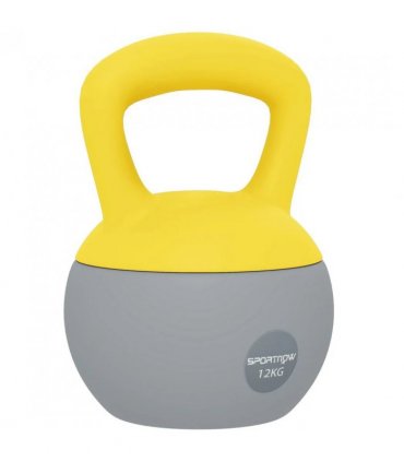 SPORTNOW 12KG Soft Kettlebell, Kettlebell with Non-Slip Handle for Home Gym, Weight Lifting, Strength Training, Yellow/Grey