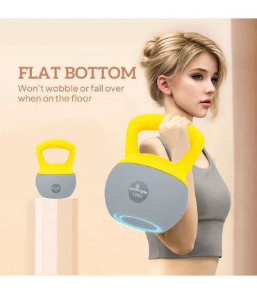 SPORTNOW 12KG Soft Kettlebell, Kettlebell with Non-Slip Handle for Home Gym, Weight Lifting, Strength Training, Yellow/Grey