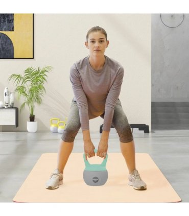 SPORTNOW 12KG Soft Kettlebell, Kettlebell with Non-Slip Handle for Home Gym, Weight Lifting, Strength Training, Green/Grey