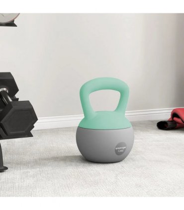 SPORTNOW 12KG Soft Kettlebell, Kettlebell with Non-Slip Handle for Home Gym, Weight Lifting, Strength Training, Green/Grey