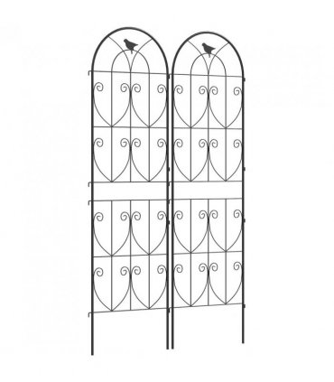 Outsunny Set of 2 Garden Trellis, Metal Fence Panels for Climbing Outdoor Plants, Flowers, 180 x 50cm