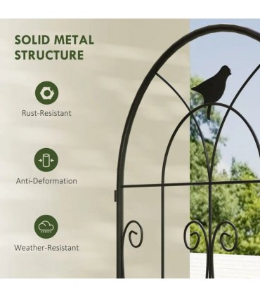 Outsunny Set of 2 Garden Trellis, Metal Fence Panels for Climbing Outdoor Plants, Flowers, 180 x 50cm