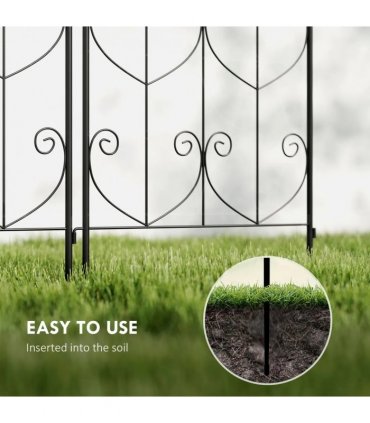 Outsunny Set of 2 Garden Trellis, Metal Fence Panels for Climbing Outdoor Plants, Flowers, 180 x 50cm