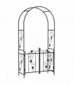 Outsunny 2.17m Steel Garden Arch with Gate, Wedding Arch for Outdoor, Garden, 107W x 45D x 217H cm Black