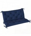 Outsunny 2 Seater Bench Pad, Garden Chair Cushion with Back and Ties for Indoor and Outdoor Use, 98 x 100 cm, Dark Blue