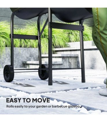 Outsunny Barbecue Grill Portable Outdoor Charcoal BBQ Grill with Offset Smoker 109 x 60 x 120 cm Black