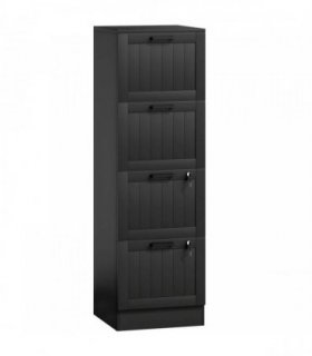 HOMCOM 4 Drawer Filing Cabinet with Lock, Office Storage Cabinet with Adjustable Hanging Bars for A4 Letter Size Files, Black