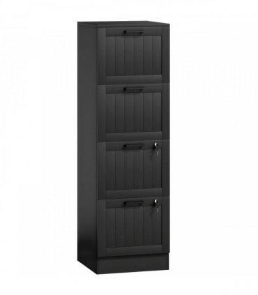 HOMCOM 4 Drawer Filing Cabinet with Lock, Office Storage Cabinet with Adjustable Hanging Bars for A4 Letter Size Files, Black