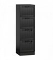 HOMCOM 4 Drawer Filing Cabinet with Lock, Office Storage Cabinet with Adjustable Hanging Bars for A4 Letter Size Files, Black