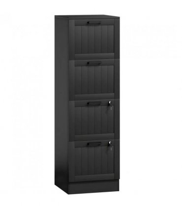 HOMCOM 4 Drawer Filing Cabinet with Lock, Office Storage Cabinet with Adjustable Hanging Bars for A4 Letter Size Files, Black