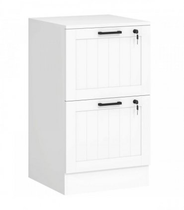 HOMCOM 2 Drawer Filing Cabinet with Lock, Office Storage Cabinet with Adjustable Hanging Bars for A4 Letter Size Files, White