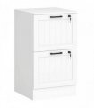 HOMCOM 2 Drawer Filing Cabinet with Lock, Office Storage Cabinet with Adjustable Hanging Bars for A4 Letter Size Files, White