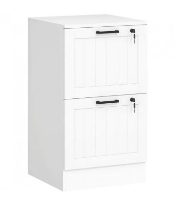 HOMCOM 2 Drawer Filing Cabinet with Lock, Office Storage Cabinet with Adjustable Hanging Bars for A4 Letter Size Files, White