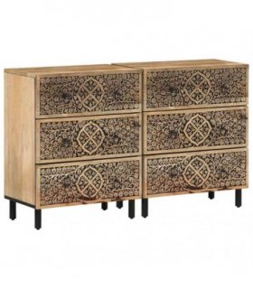 vidaXL Side Cabinets 2 pcs 60x33x75 cm Solid Wood Mango