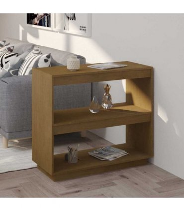 vidaXL Book Cabinet Honey Brown 80x35x71 cm Solid Pinewood