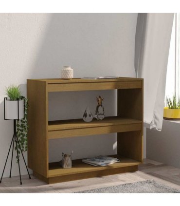 vidaXL Book Cabinet Honey Brown 80x35x71 cm Solid Pinewood