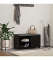 vidaXL Hall Bench Black Oak 80 x 38 x 46 cm Engineered Wood and Fabric