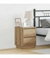 vidaXL Bedside Cabinet with Drawer 2 pcs Artisan Oak 39 x 34.5 x 50 cm