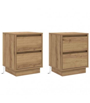 vidaXL Bedside Cabinet with Drawer 2 pcs Artisan Oak 39 x 34.5 x 50 cm