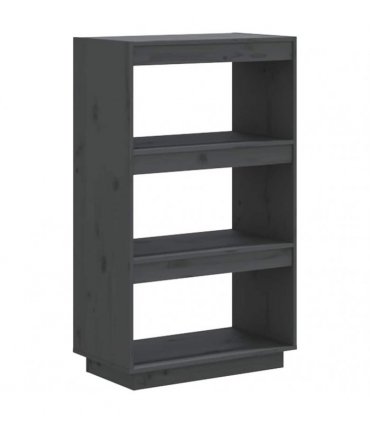 vidaXL Book Cabinet/Room Divider Grey 60x35x103 cm Solid Wood Pine