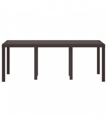 vidaXL Garden Table Brown 200 x 100 x 73 cm Poly Rattan