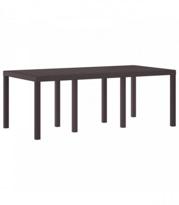 vidaXL Garden Table Brown 200 x 100 x 73 cm Poly Rattan