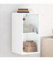 vidaXL Wall Cabinet with Glass Doors White 35x37x68.5 cm