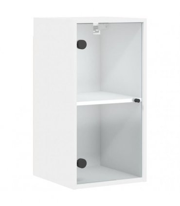 vidaXL Wall Cabinet with Glass Doors White 35x37x68.5 cm