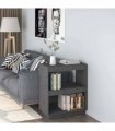 vidaXL Book Cabinet Grey 60x35x71 cm Solid Wood Pine