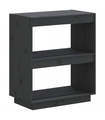 vidaXL Book Cabinet Grey 60x35x71 cm Solid Wood Pine