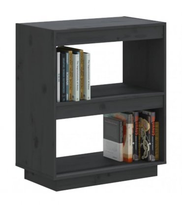 vidaXL Book Cabinet Grey 60x35x71 cm Solid Wood Pine