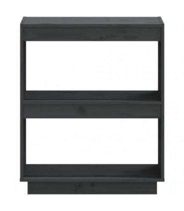 vidaXL Book Cabinet Grey 60x35x71 cm Solid Wood Pine