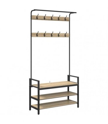 vidaXL Coat Rack Sonoma Oak 95 x 34 x 184 cm Engineered wood