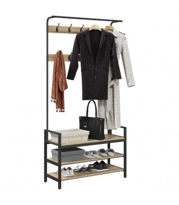 vidaXL Coat Rack Sonoma Oak 95 x 34 x 184 cm Engineered wood