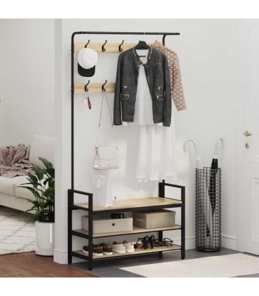vidaXL Coat Rack Sonoma Oak 95 x 34 x 184 cm Engineered wood