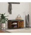 vidaXL Hall Bench with Cushion with Shelf Smoked Oak 80 x 38 x 46 cm