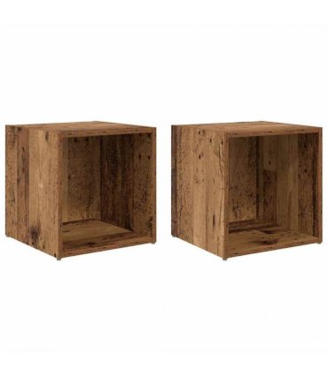 vidaXL TV Cabinet Set 2 pcs Old Wood 37 x 35 x 37.5 cm Engineered Wood