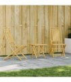 vidaXL Bistro Set | Natural Bamboo | Foldable | Square | Rustic