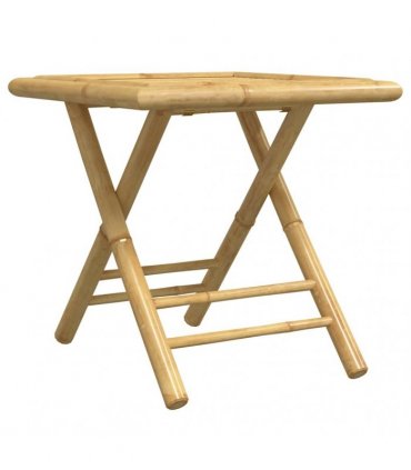 vidaXL Bistro Set | Natural Bamboo | Foldable | Square | Rustic