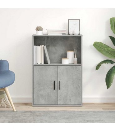 vidaXL Bookcase Concrete Grey 60x24x85 cm Engineered Wood