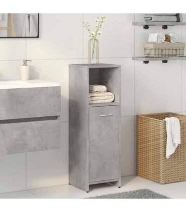 vidaXL Bathroom Cabinet Concrete Grey 30x30x95 cm Engineered Wood