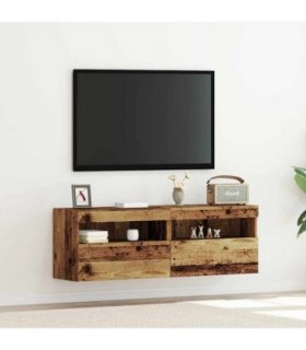 vidaXL TV Wall Cabinet 2 pcs Old wood 60 x 30 x 40 cm Engineered Wood