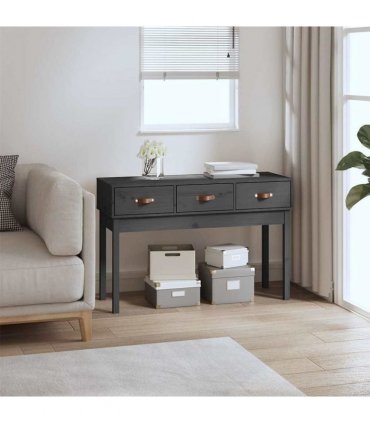 vidaXL Console Table Grey 114x40x75 cm Solid Wood Pine