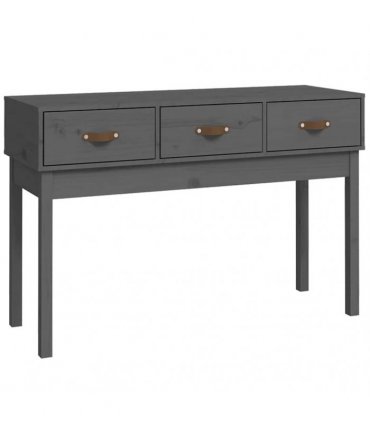 vidaXL Console Table Grey 114x40x75 cm Solid Wood Pine