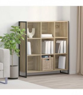 vidaXL Book Cabinet Sonoma 99.5 x 30 x 108.5 cm Engineered Wood