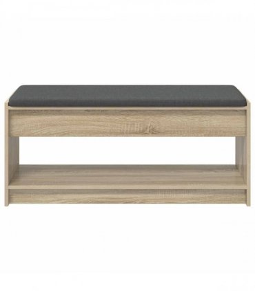 vidaXL Hall Bench with Cushion with Shelf Sonoma Oak 103 x 38 x 45 cm