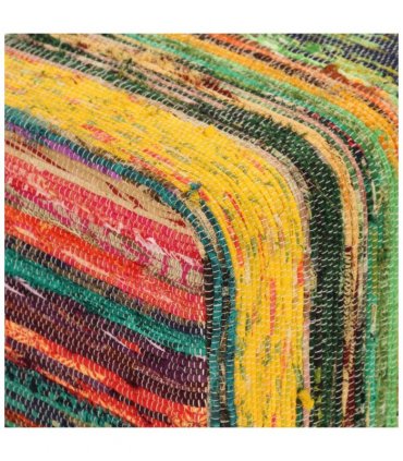 vidaXL Bench Multicolour 160 cm Chindi Fabric and Solid Wood Mango