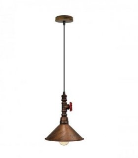 Vintage Brushed Copper ceiling pendent light metal shade E2adjustable cable