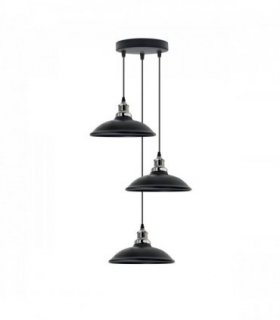 3 Head Vintage Industrial Black E27 Hanging Light Metal Pendant Lamp