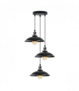 4 Head Vintage Industrial Black E27 Hanging Light Metal Pendant Lamp